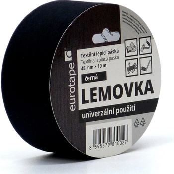 Eurotape Lemovka textilní lepicí páska 48 mm x 10 m černá