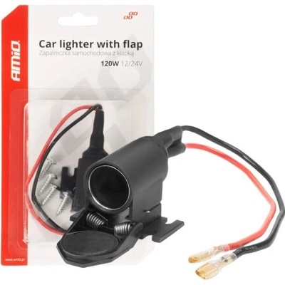 AMIO Zásuvka autozapaľovača s klapkou 12V 24V