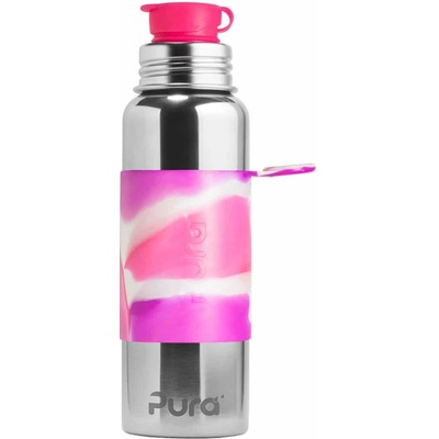 Pura nerezová fľaša so športovým uzáverom ružová biela 850 ml