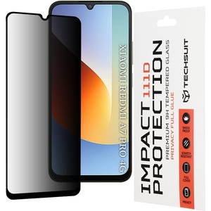 Techsuit Стъклен протектор за Xiaomi Redmi A7 Pro 4G - 111D Privacy Full Glue - Techsuit - Черен