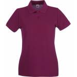 Fruit of the Loom lady-fit premium polo / Дамска поло тениска с къс ръкав - бордо m (16303037002)