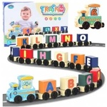 LEAN Toys Educational Train Blocks To Assemble Letters Numbers Colorful 16 pcs