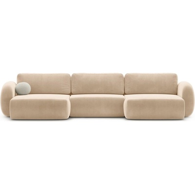 Cosmopolitan Design Бежов кадифен сгъваем/с място за съхранение ъглов диван (U форма) Tonale - Cosmopolitan Design (COS_UF_121_F1_TONALE2)