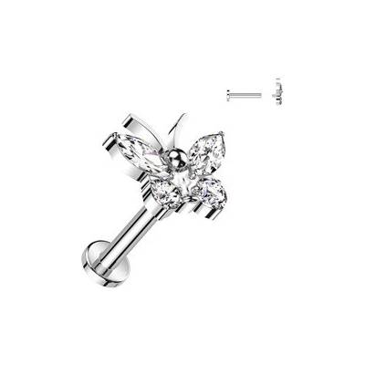 Šperky4U piercing do brady labreta titan TIT1326-C