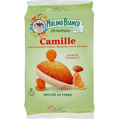 Mulino Bianco Camille muffiny s mrkvou mandľami a pomarančovým džúsom 304 g