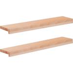 vidaXL Парапети за прозорци 2 бр. Натурално 80x 15 x 2 см Солидно бук (42048128)