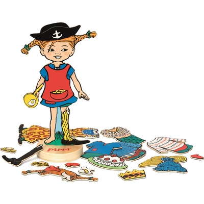 Pippi Магнитна дървена кукла с дрехи Pippi - Пипи Дългото чорапче (44380700)