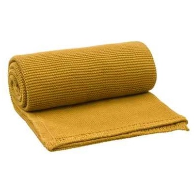 FRESK Pletená bavlnená deka Mustard