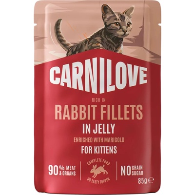 CARNILOVE pro koťata králík s měsíčkem lékařským v želé 85 g