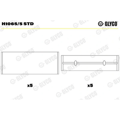 Hlavní ložiska klikového hřídele GLYCO H1065/5 STD