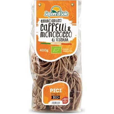 Sapore di Sole Bio Pici Cappelli & Monococco celozrnné nudle z tvrdé pšenice 400 g
