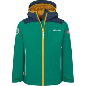 TROLLKIDS Детско водоустойчиво яке Trollkids Kids Bergen Jacket Waterproof jacket - Jungle Green / Navy - размер 128 (EU) (703-2396-1617)