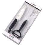 KYOCERA (Kyoto Ceramics - Япония) Комплект керамичен нож с белачка KYOCERA - черен (Kyocera FK-110 WH-BK + CP-10-NBK)