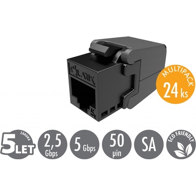 SOLARIX MULTIPACK 24 ks - samořezný keystone Solarix CAT5E UTP SXKJ-5E-UTP-BK-SA 25286711