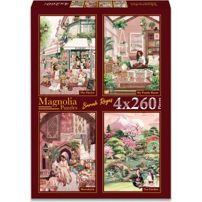 Magnolia - Puzzle 4x260 Sarah Reyes: The Florist - My Puzzle Room - Marrakech - Tea Garden - 260 piese