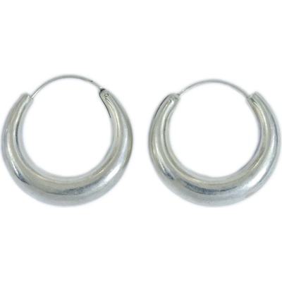 Sanu Babu stříbrné náušnice hladké kroužky Nepál AG stříbrná