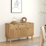 vidaXL Сайдборд OTTA, 114x43x73, 5 см, борово дърво масив (351297)
