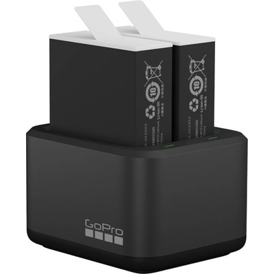 GoPro Зарядно устройство GoPro Dual Battery Charger + Enduro (ADDBD-211) в комплект с 2бр. батерии GoPro Enduro 1720mAh, съвместимо с батерии Enduro и стандартни GoPro батерии, зарежда до 2 батерии едновременно (ADDBD-211)