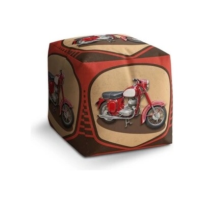 Sablio Taburet Cube Jawa panelka Vintage: 40x40x40 cm