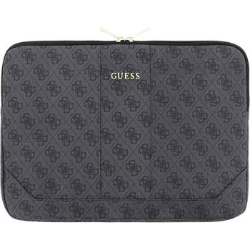 GUESS Uptown Notebook Sleeve - дизайнерски луксозен кожен калъф за преносими компютри до 13 инча (сив)