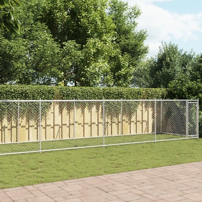 vidaXL Klec pro psy s dvířky 1000 x 200 x 150 cm pozinkovaná ocel šedá 9799.3209581