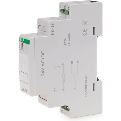 PK-1P/24 - Elektromagnetické pomocné relé, 24V, 16A, 1x NO/NC