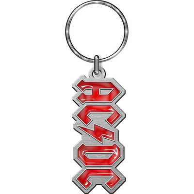 CurePink přívěsek na klíče Ac/Dc Logo kovový KR133