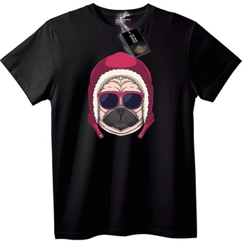 NOONEBRAND Тениска Готино Куче с Червена Каска - 2XL, Black