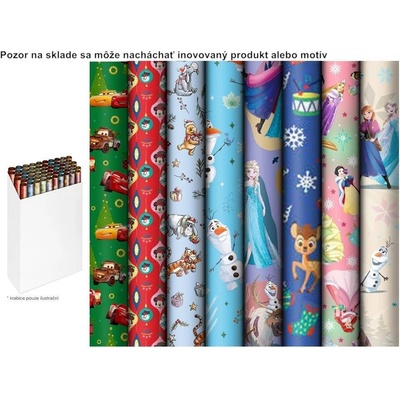 Darčekový baliaci papier ofset mix vianočný 2m x 0,70m disney motív mix 1ks