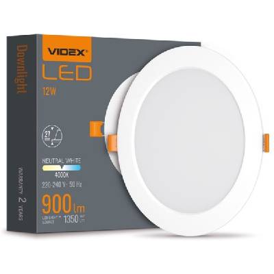 Vle-dlbr-124 downlight rd 12w/4k/wh videx (02020302)