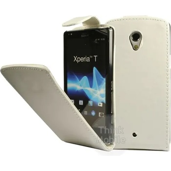 Image 1 of Sony Xperia T LT30p Flip Калъф Бял + Протектор