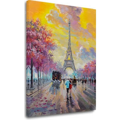 Obraz na plátne PRECHÁDZKA V PARÍŽI - 60x90 cm