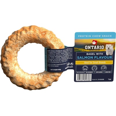 Ontario Žvýkací pochoutka Protein bagel pro malá plemena s příchutí lososa 8,9 cm