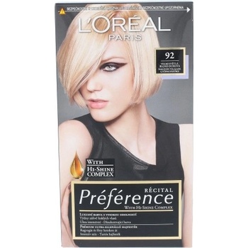 L'Oréal Féria Preférence 92 velmi světlá blond duhová