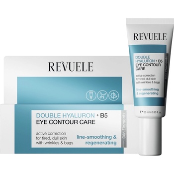 Revuele Double Hyaluron + B5 Eye Contour Care, хидратиращ околоочен крем-гел против бръчки и торбички, 25 ml