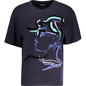 DESIGUAL Дамска тениска с къс ръкав desigual, Размер l, Цвят Синьо (26wwtk35_bl5011)