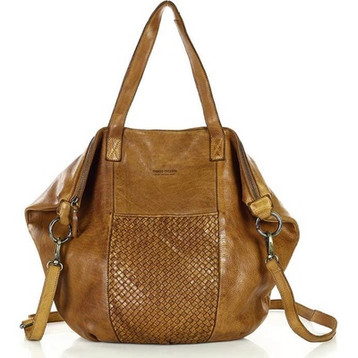 Mazzini Marco dámska kožená shopper taška It bag camel VS1b hnedá