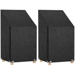 vidaXL Калъф за градински стол 2 бр 8 капси 65x65x80/120 см полиетилен (3155386)