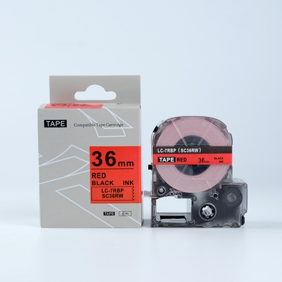 Compatible Epson LTS36RW, 36mm x 5m, червен печат / бял фон, съвместима лента (LTS36RW)