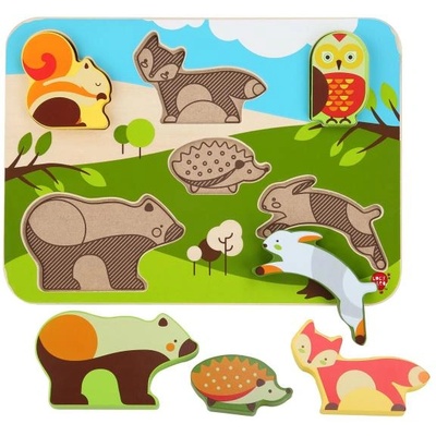 LUCY&LEO Люси & Лео 225 Горски животни - Дървен пъзел с вложки 7 части