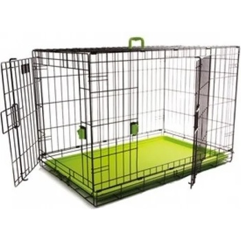 M-PETS Voyager Wire Crate 2 doors Green - метална, сгъваема клетка със зелено дъно, размер S - 61x46x48 см, Белгия - 10451103