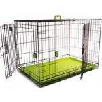 M-PETS Voyager Wire Crate 2 doors Green - метална, сгъваема клетка със зелено дъно, размер S - 61x46x48 см, Белгия - 10451103