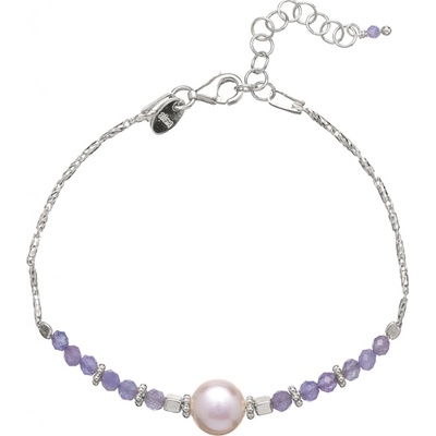Alisia stříbrný náramek s tanzanitem a říční perlou AL4110-Argento-Tanzanite