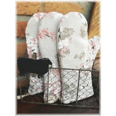 Kuchyňská chňapka - Sakura na režné