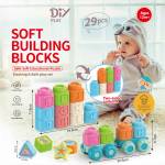 Babyhome Бебешки меки строителни блокове и пирамида Soft Building Blocks