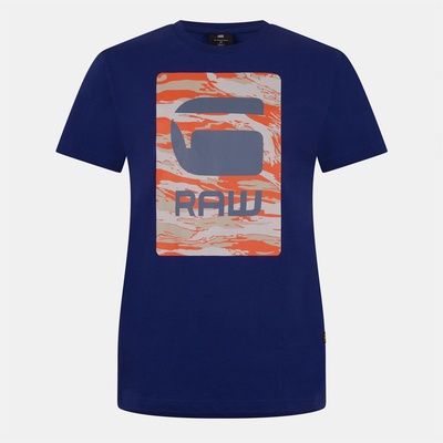 G Star Тениска G Star Camo Box Graphic T-Shirt - Ballpen Blue
