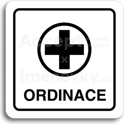 ACCEPT Piktogram ordinace VI - bílá tabulka - černý tisk