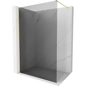 Mexen Kioto-X стъклена преграда за душ тип Walk-in 60 x 200 см, графит 10 мм, злато четкано - 800-060-101-55-40-X (800-060-101-55-40-X)