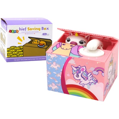 LEAN TOYS Pokladnička Jednorožec s melódiou– ružová
