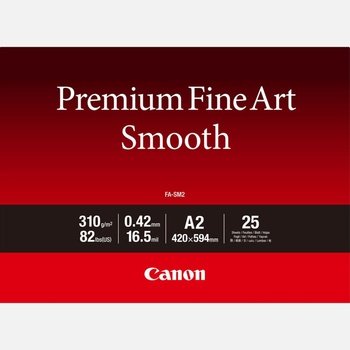 Canon Premium Fine Art Smooth 1711C016, 310 г/м2, A2, 25 бр. , мат, мастиленоструен, бял, фотографска хартия (1711C016)